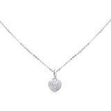 0.26ct G SI 14K White Gold Diamond Heart Pendant 18" Chain Included