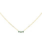.22ct G SI 14K Yellow Gold Diamond & Emerald Gemstone Pendant Necklace 16+2" Long