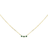 .22ct G SI 14K Yellow Gold Diamond & Emerald Gemstone Pendant Necklace 16+2" Long