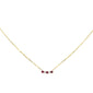 .32ct G SI 14K Yellow Gold Diamond & Ruby Gemstone Pendant Necklace 16+2" Long