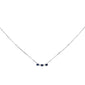.29ct G SI 14K White Gold Diamond Blue Sapphire Pendant Necklace 16+2" Long