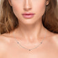.38ct G SI 14K White Gold Diamond & Blue Sapphire Gemstone Pendant Necklace 16+2" Long