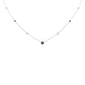 .36ct G SI 14K White Gold Diamond & Blue Sapphire Pendant Necklace 16 + 2" Ext
