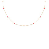 <span style="color:purple">SPECIAL!</span> .64ct G SI 14K Yellow Gold Pink Sapphire Station Necklace 16 + 2" Ext