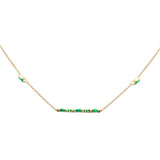 <span>DIAMOND CLOSEOUT! </span> .58ct G SI 14K Yellow Gold Green Emerald Gemstone Pendant Necklace 16 + 2" Ext