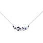 <span style="color:purple">SPECIAL!</span> .80ct G SI 14K White Gold Diamond & Blue Sapphire Pendant Necklace 18"Long