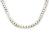 <span style="color:purple">SPECIAL!</span>7.15ct G SI 14K Yellow Gold Diamond Tennis Necklace 16"