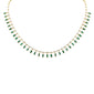 <span style="color:purple">SPECIAL!</span> 5.73ct G SI 14K Yellow Gold Diamond & Natural Emerald Gemstone Necklace 16" Long