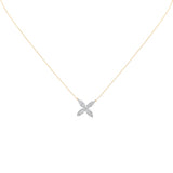 <span style="color:purple">SPECIAL!</span> .25ct G SI 14K Yellow Gold Diamond Flower Pendant Necklace 18" Long
