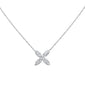 .16ct G SI 14K White Gold Diamond Flower Pendant Necklace 16+2" Long