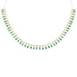 <span style="color:purple">SPECIAL!</span> 9.22ct G SI 14K Yellow Gold Diamond & Emerald Dangling Necklace 18" Long
