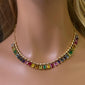 <span style="color:purple">SPECIAL!</span> 22.86ct G SI 14K Yellow Gold Diamond & Multi Color Gemstone Necklace 14" + 2" EXT