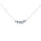 <span style="color:purple">SPECIAL!</span> .45ct F SI 14K White Gold Diamond & Blue Sapphire Pendant Necklace 16" + 2" Long