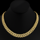 11mm 12.73ct G SI 14K Yellow Gold Baguette & Round Diamond Cuban Necklace 22"