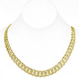 11mm 12.73ct G SI 14K Yellow Gold Baguette & Round Diamond Cuban Necklace 22"