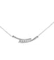 <span style="color:purple">SPECIAL!</span> .20ct G SI 14K White Gold Diamond Double Bar Pendant Necklace 18" Long Chain