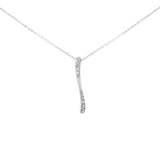 <span style="color:purple">SPECIAL!</span> .25ct G SI 14K White Gold Diamond Bar Drop Pendant 18" Long Chain