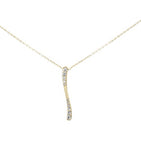 <span style="color:purple">SPECIAL!</span> .25ct G SI 14K Yellow Gold Diamond Bar Drop Pendant 18" Long Chain