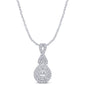 <span style="color:purple">SPECIAL!</span> .50ct G SI 14K White Gold Pear Shape Diamond Pendant Necklace  18" Long Chain