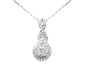 <span style="color:purple">SPECIAL!</span> .50ct G SI 14K White Gold Pear Shape Diamond Pendant Necklace  18" Long Chain