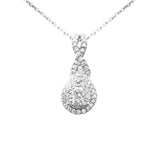 .50ct G SI 14K White Gold Pear Shape Diamond Pendant Necklace  18" Long Chain