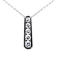 <span style="color:purple">SPECIAL!</span>.72ct G SI 14K White Gold Diamond 5-Stone Pendant Necklace 18" Long Chain