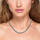 5.83ct G SI 14K White Gold Marquise Diamond Leaf Style Tennis Necklace 18" Long