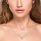 .13ct G SI 14K White Gold Diamond Clover Flower Pendant Necklace 16+2" Long
