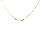 .13ct G SI 14K Yellow Gold Round Diamond Paper Clip Pendant Necklace 18" Long