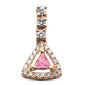 DIAMOND CLOSEOUT! .24ct G SI 14K Rose Gold Diamond & Pink Sapphire Fashion Pendant No Chain