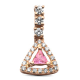 .24ct G SI 14K Rose Gold Diamond & Pink Sapphire Fashion Pendant No Chain