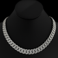 <span style="color:purple">SPECIAL!</span> 13mm 22.99ct G SI 14K White Gold Baguette & Round Diamond Cuban Necklace 24"