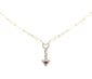 <span style="color:purple">SPECIAL!</span> .37ct G SI 14K Yellow Gold Diamond & Ruby Gemstones Arrow Pendant 18" Long