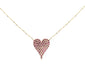 .50ct G SI 14K Yellow Gold Ruby Gemstones Heart Pendant  16+2" Ext Long