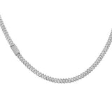 6MM 5.23ct G SI 14K White Gold Round Diamond Square Cuban Necklace 22" Long