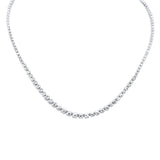 5.10ct G SI 14K White Gold Diamond Graduated Tennis Necklace 16" Long