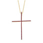 <span style="color:purple">SPECIAL!</span> .49ct G SI 14K Yellow Gold Ruby Gemstones Cross Pendant Necklace 18" Long Chain