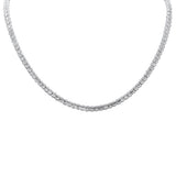 <span style="color:purple">SPECIAL!</span>3.48ct G SI 14K White Gold Round & Baguette Diamond Necklace 18" Long
