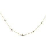 .20ct G SI 14K Yellow Gold Diamond By The Yard Pendant Necklace 16+2" Ext Long