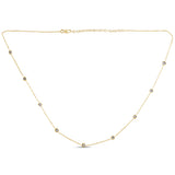 .20ct G SI 14K Yellow Gold Diamond By The Yard Pendant Necklace 16+2" Ext Long