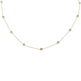 .20ct G SI 14K Yellow Gold Diamond By The Yard Pendant Necklace 16+2" Ext Long