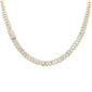 <span style="color:purple">SPECIAL!</span>9mm 10.08ct G SI 14K Yellow Gold Baguette & Round Diamond Square Cuban Necklace 22" Long