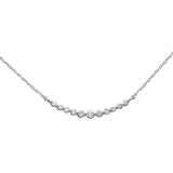.25ct G SI 14K White Gold Graduated Set Diamond Pendant Necklace 18" Long Chain