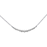 .25ct G SI 14K White Gold Graduated Set Diamond Pendant Necklace 18" Long Chain