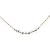.25ct G SI 14K Yellow Gold Graduated Set Diamond Pendant Necklace 18" Long Chain