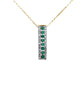 <span style="color:purple">SPECIAL!</span>.61ct G SI 14K Yellow Gold Diamond & Emerald Gemstones Pendant Necklace 18" Long Chain