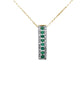 <span style="color:purple">SPECIAL!</span>.61ct G SI 14K Yellow Gold Diamond & Emerald Gemstones Pendant Necklace 18" Long Chain