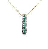 .61ct G SI 14K Yellow Gold Diamond & Emerald Gemstones Pendant Necklace 18" Long Chain