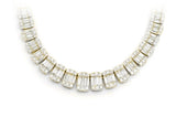4.78ct G SI 14K Yellow Gold Round & Baguette Diamond Unisex Tennis Necklace 18" Long
