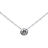 .22ct G SI 14K White Gold Diamond Solitaire Pendant Necklace 18" Long Chain